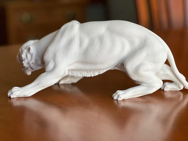 Crouching Panther Marble Statue - Image 6